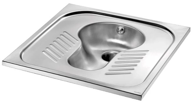 Pottyantós WC csésze rozsdamentes acél szifonnal - Török WC, r.m. acél, 1,2 mm falvastagság