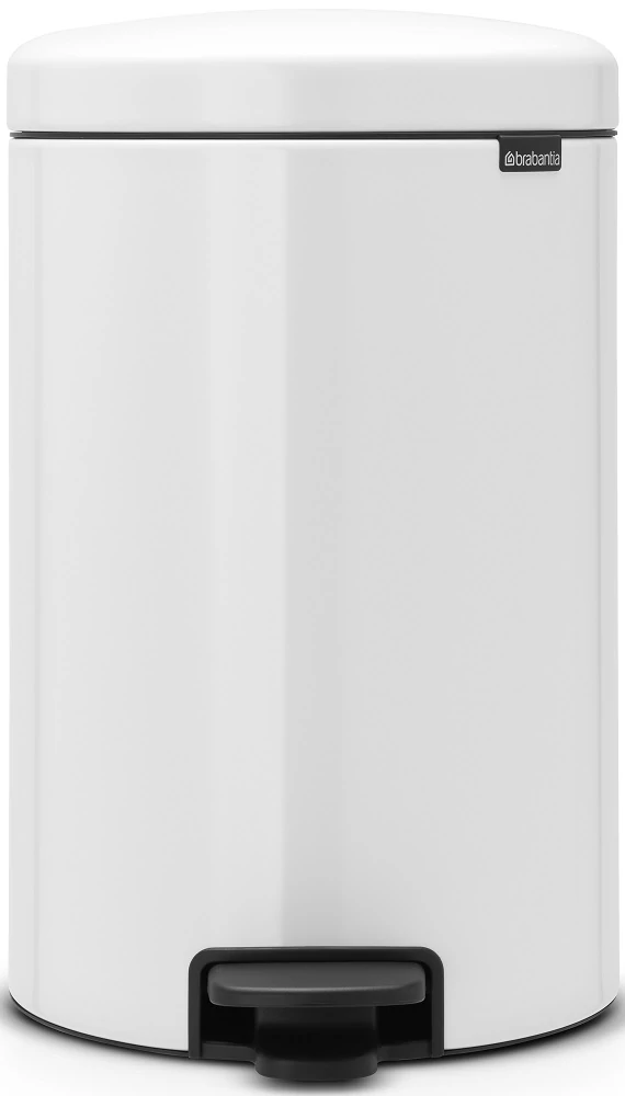 Brabantia NewIcon pedálos hulladékgyűjtő szagmentesen záródó Soft-Close fedél, műanyag tartály, 20L - Y méret, acél, fehér - 111846