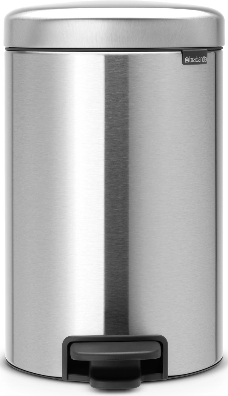 Brabantia NewIcon pedálos hulladékgyűjtő szagmentesen záródó Soft-Close fedél, műanyag tartály, 12L - X méret, r.m. acél, selyem ujjlenyomatmentes - 112041
