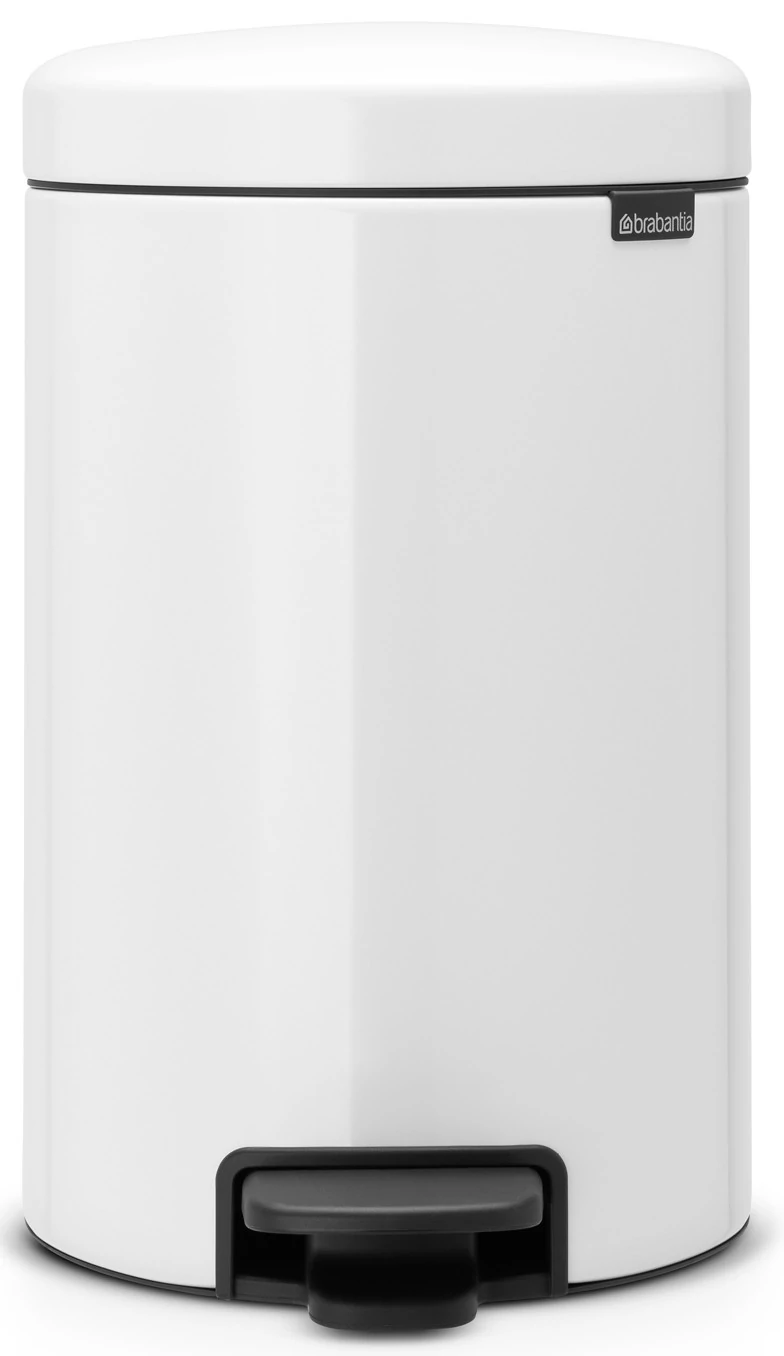 Brabantia NewIcon pedálos hulladékgyűjtő szagmentesen záródó Soft-Close fedél, acél belső tartály, 12L - X méret, acél, fehér - 113864
