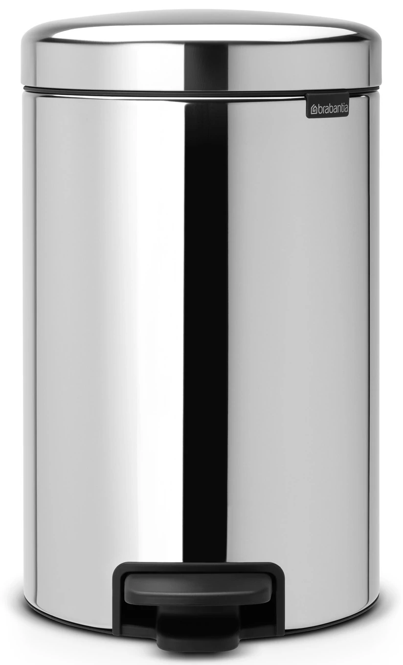 Brabantia NewIcon pedálos hulladékgyűjtő szagmentesen záródó Soft-Close fedél, acél belső tartály, 12L - X méret, r.m. acél, fényes - 113888