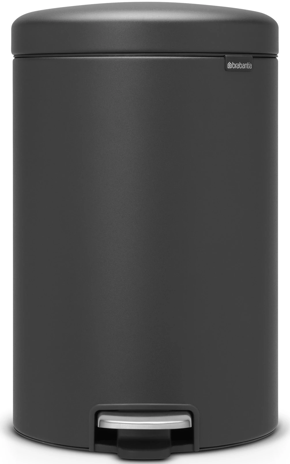 Brabantia NewIcon pedálos hulladékgyűjtő szagmentesen záródó Soft-Close fedél, műanyag tartály, 20L - Y méret, acél, határtalan szürke ásványi textúra - 114182