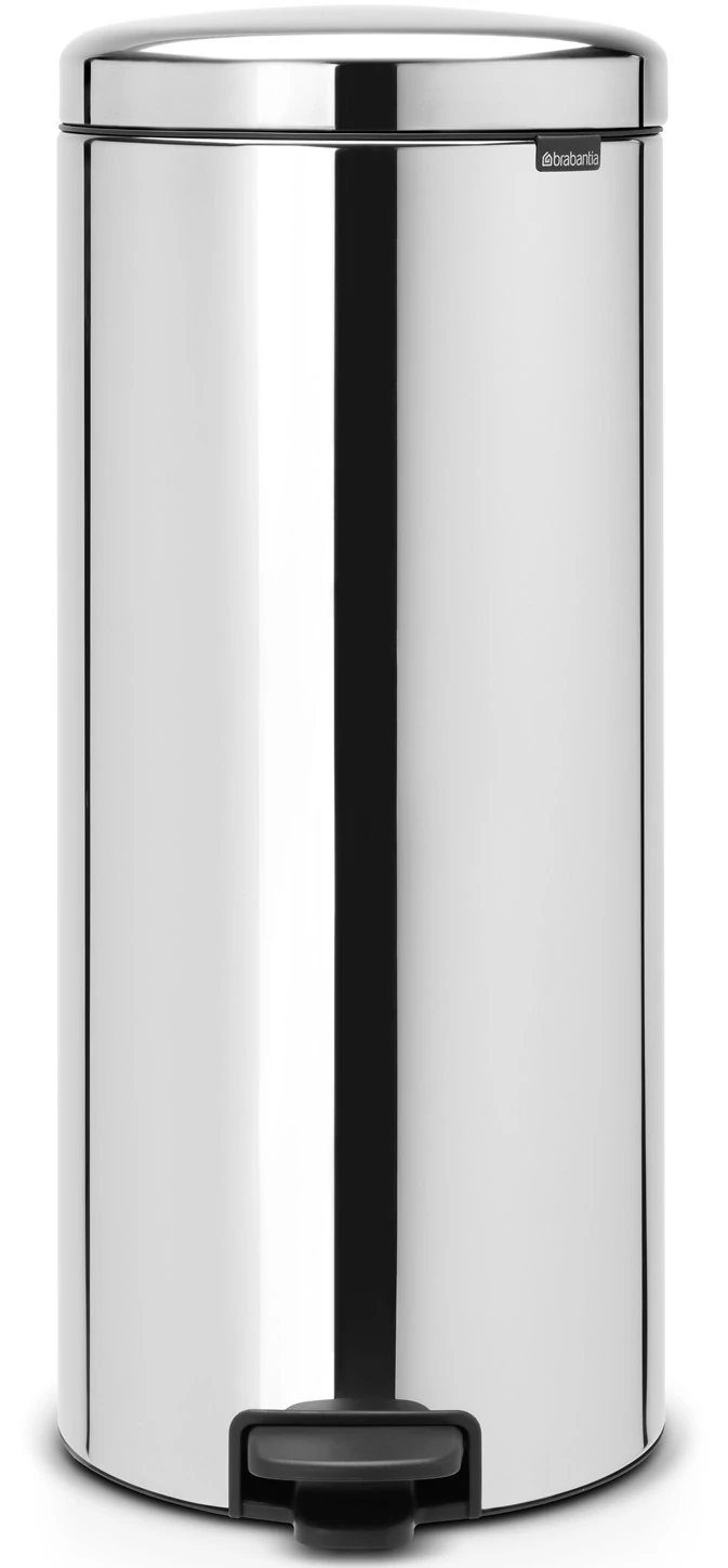 Brabantia NewIcon pedálos hulladékgyűjtő szagmentesen záródó Soft-Close fedél, acél belső tartály, 30L - G méret, r.m. acél, fényes - 114762