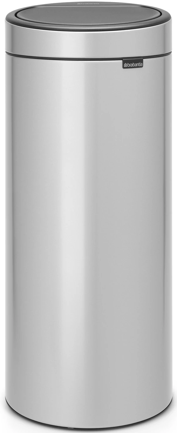 Brabantia Touch Bin New Soft-Touch nyomófedeles hulladékgyűjtő belső tartállyal, kerek, 30L - G méret, acél, metál szürke - 115387
