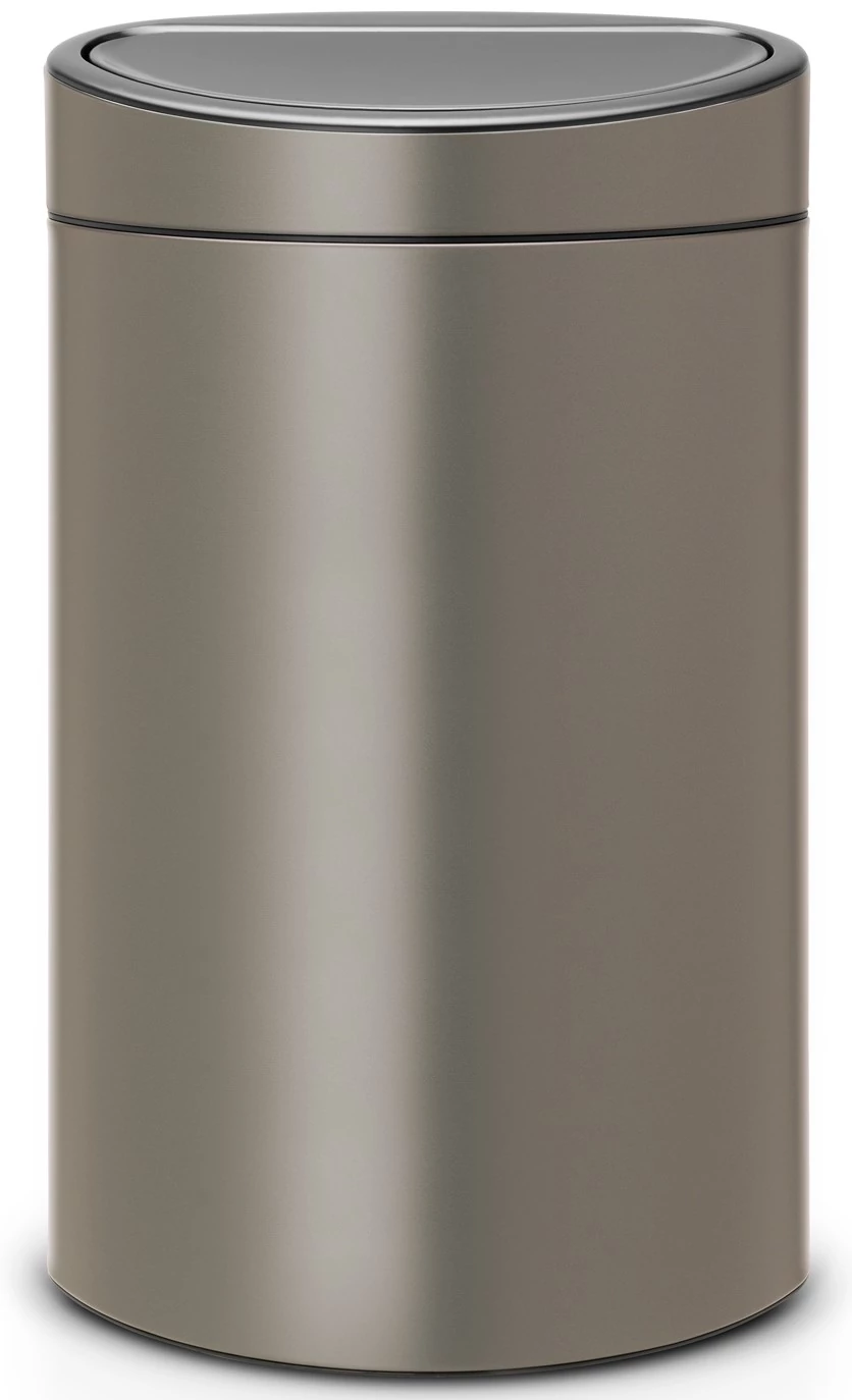 Brabantia Touch Bin New Recycle Soft-Touch nyomófedeles szelektív kuka, ovális, 23+10L - G+C méret, acél platinaszürke - 117909