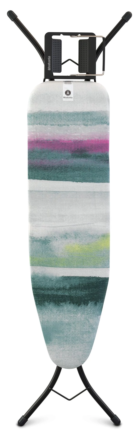 Brabantia Steam Iron Rest vasalódeszka 1100x300mm - A méret, kinyitható vasalótámasz, D=22mm fekete váz, reggeli szellő huzat - 117923
