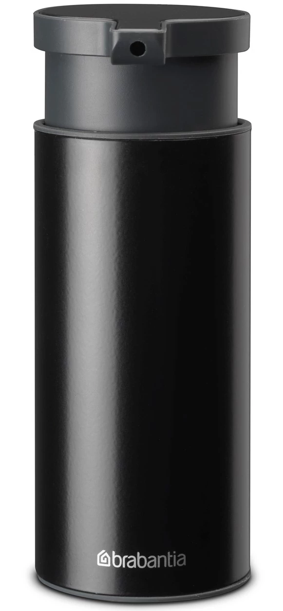 Brabantia Profile pumpás szappanadagoló, 180ml könnyen utántölthető, szabadon álló, csöpögésmentes pumpa, csúszásmentes talp, H=165mm, r.m. acél, matt fekete - 128448