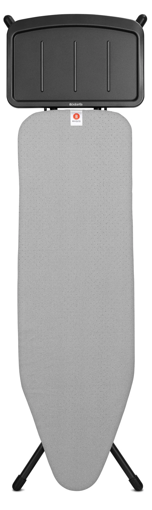 Brabantia Solid Steam Unit Holder vasalódeszka 1240x380mm - B méret, fix vasalótálca gőzállomásokhoz, D=22mm fekete váz, metalizált szürke huzat - 134388