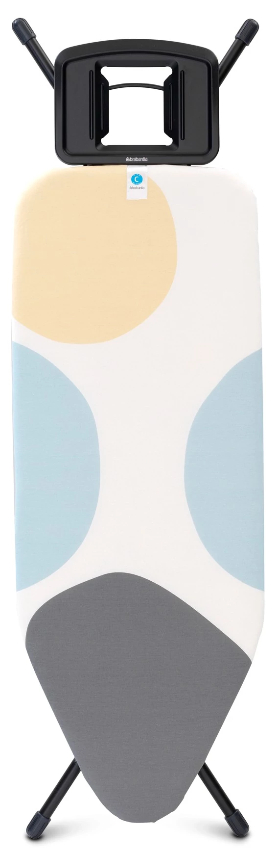 Brabantia Solid Steam Iron Rest vasalódeszka 1240x450mm - C méret, fix vasalótámasz, D=25mm fekete váz, tavaszi buborékok huzat - 134920