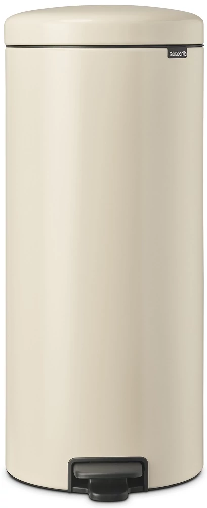 Brabantia NewIcon pedálos hulladékgyűjtő szagmentesen záródó Soft-Close fedél, műanyag tartály, 30L - G méret, acél, világos bézs - 149962