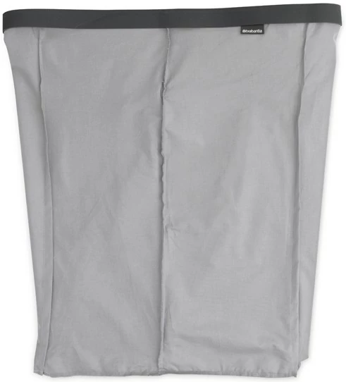 Brabantia Bo Laundry Bin Bag tépőzáras szennyesgyűjtő csere zsák, Bo formájú 2x45L kapacitású Bo Laundry Bin szennyestartókhoz, mosógépben mosható, szürke - 200724