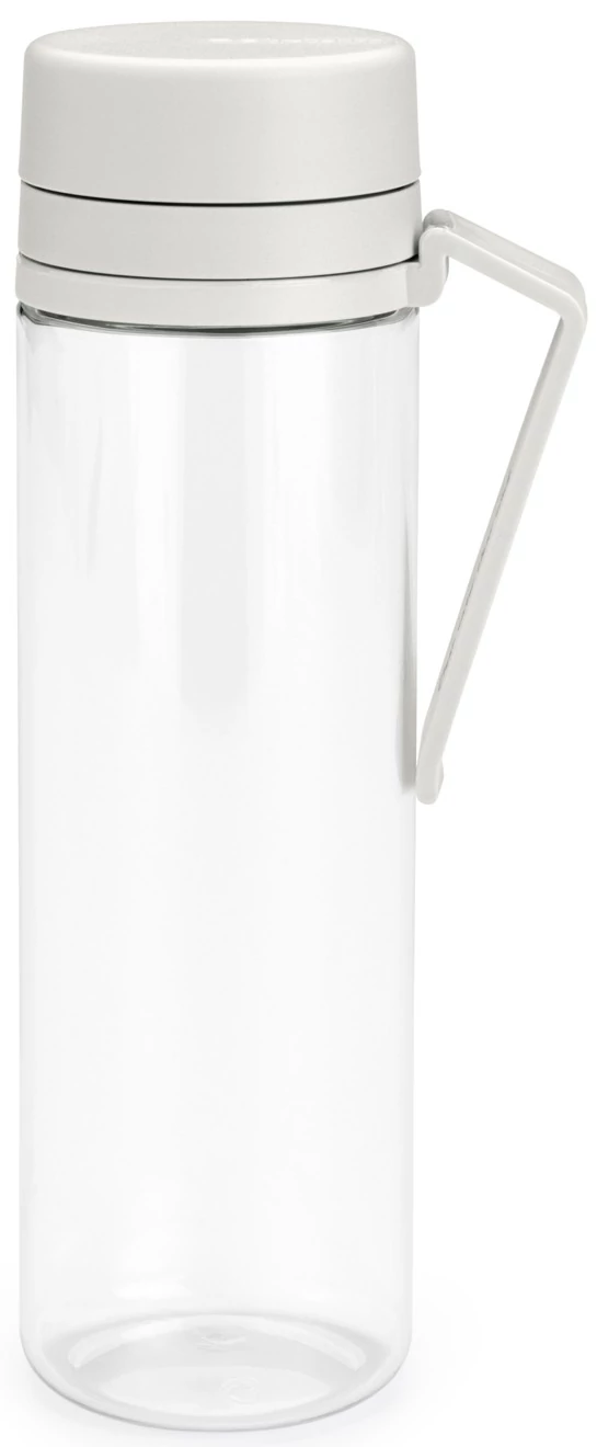 Brabantia Make - Take Water Bottle with Strainer vizespalack 500 ml, szűrőbetéttel gyümölcsök számára, fogantyúval, szivárgásmentes, műanyag, átlátszó/világosszürke - 202421