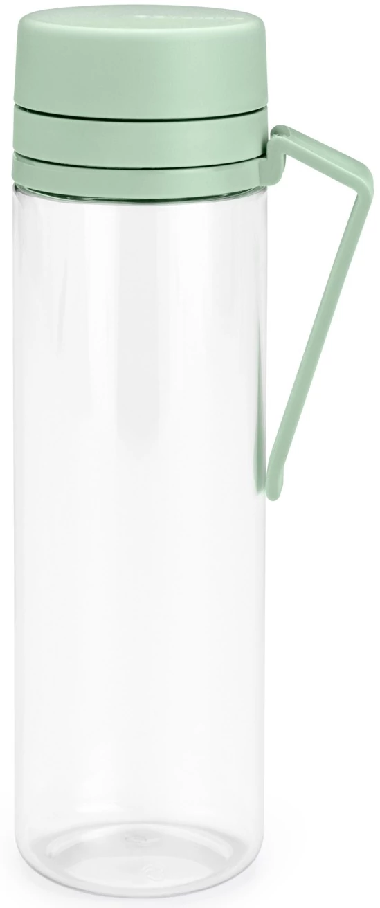 Brabantia Make - Take Water Bottle with Strainer vizespalack 500 ml, szűrőbetéttel gyümölcsök számára, fogantyúval, szivárgásmentes, műanyag, átlátszó/jáde zöld - 202445