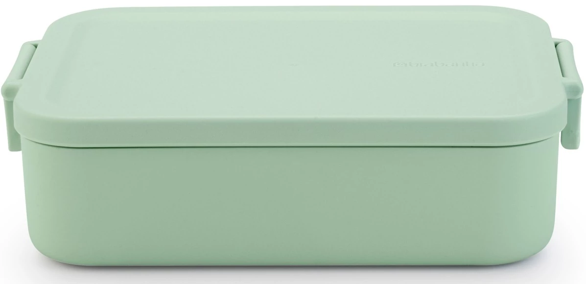 Brabantia Make - Take Lunch Box közepes méretű ételhordozó doboz, 1100 ml, szivárgás- és légmentes záródás, bepattintós (clip-on) zárómechanizmus, BPA mentes műanyag, jáde zöld - 202605