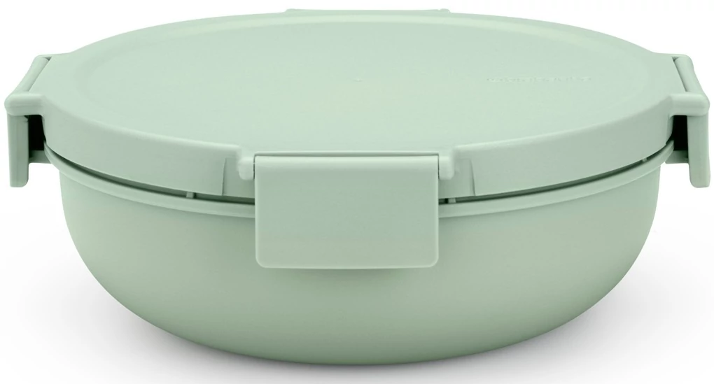 Brabantia Make - Take Salad Bowl salátástál, 1300 ml, szivárgás- és légmentes záródás, bepattintós (clip-on) zárómechanizmus, kerek forma, műanyag, jáde zöld - 206382