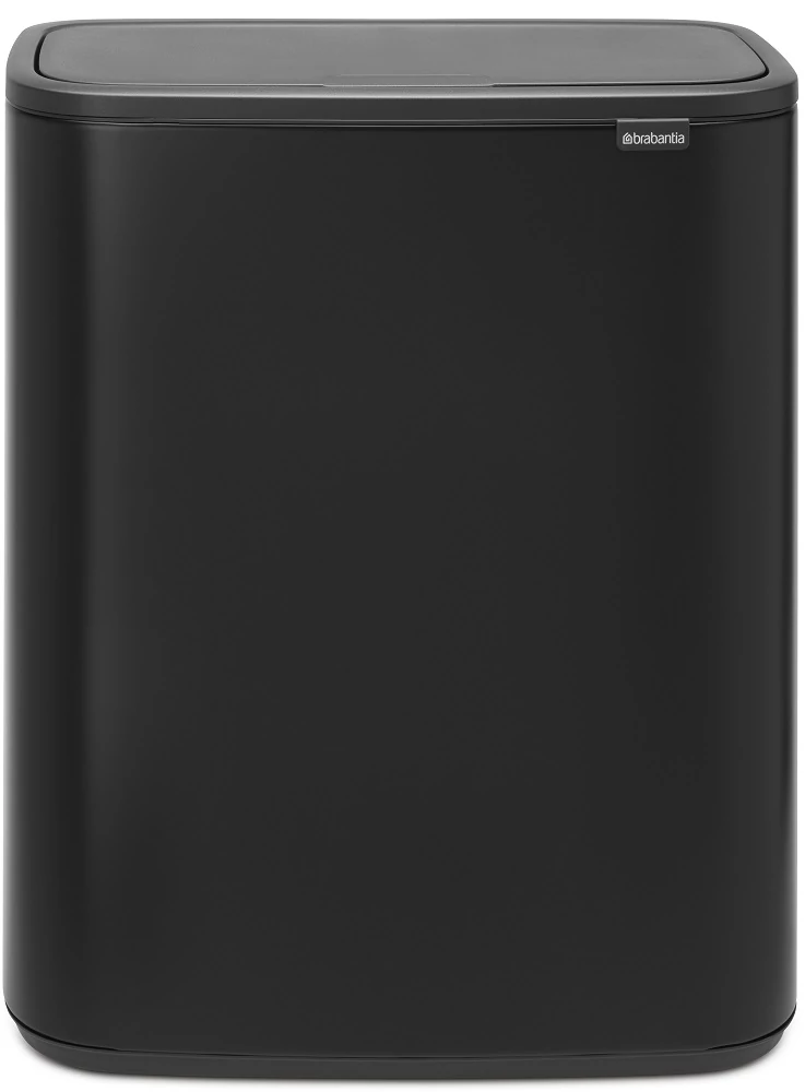 Brabantia Bo Touch Bin nyomófedeles hulladékgyűjtő XXL, padlón álló, műanyag tartály, 60L - M méret, acél, matt fekete - 223020