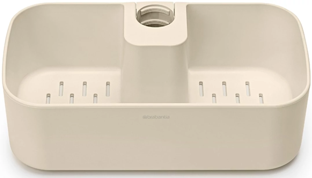 Brabantia ReNew Shower Caddy zuhanytartó rúdra szerelhető zuhanypolc, tusfürdő tartó kosár, műanyag, világos bézs - 223464