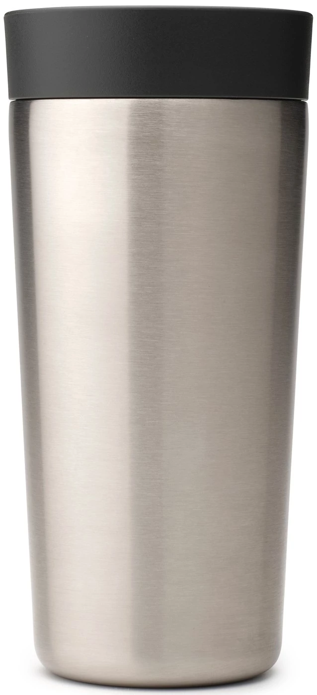 Brabantia Make-Take Insulated Flask duplafalú termoszbögre 360ml, hideg és meleg italok számára, szivárgásmentes, snap lid fedél, r.m. acél, sötétszürke - 228681