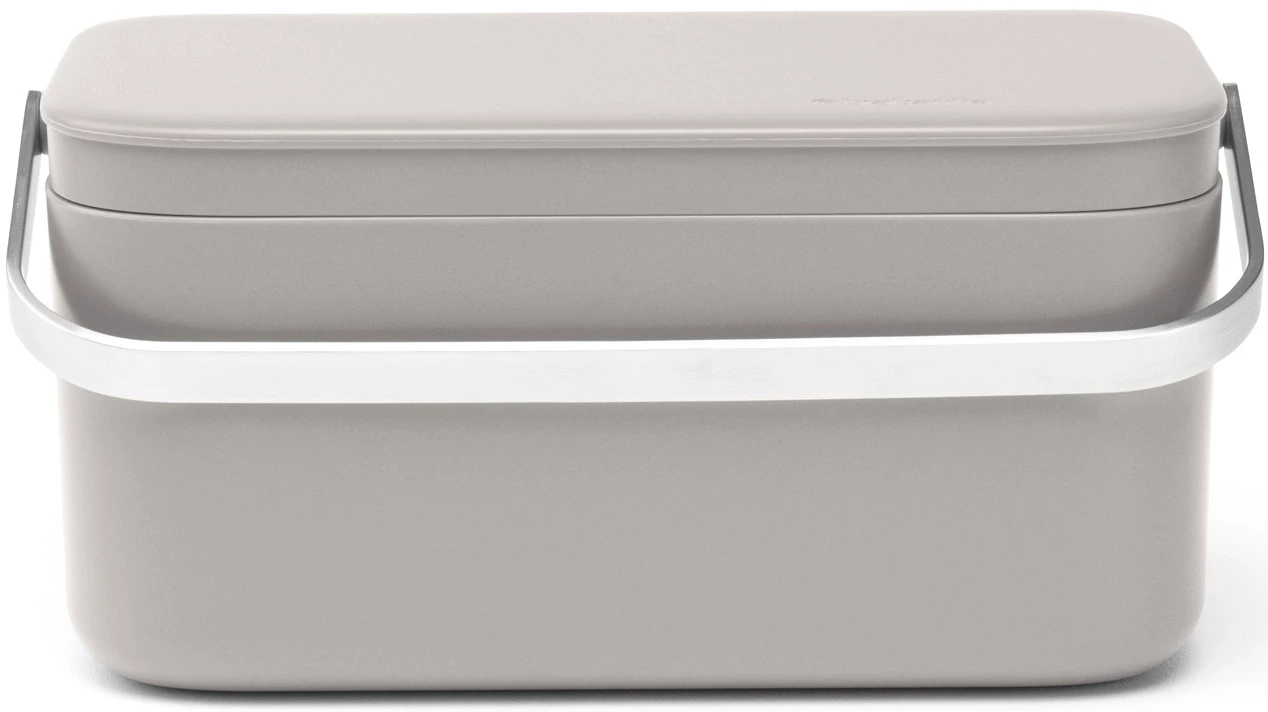 Brabantia Food Waste Caddy élelmiszerhulladék-gyűjtő 1800ml, ABS műanyag, r.m. acél fogantyú, középszürke - 230080