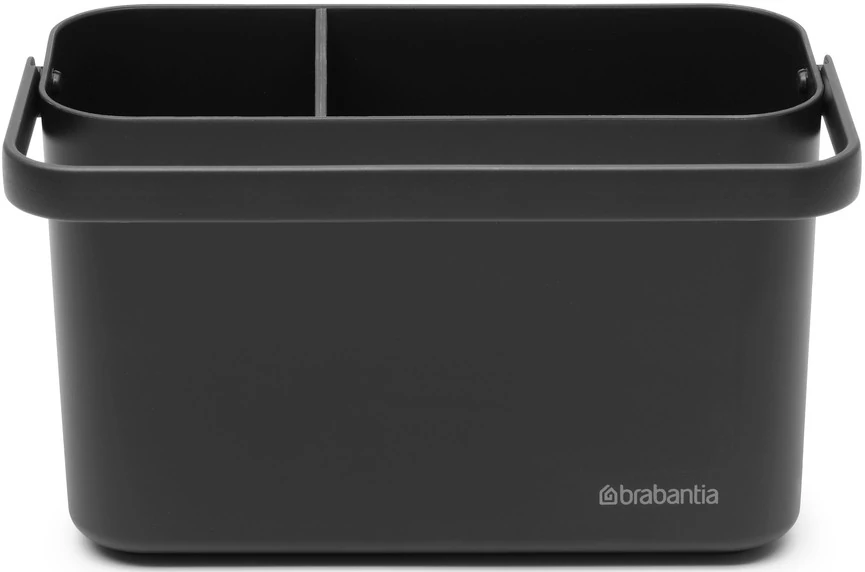 Brabantia SinkSide Cleaning Caddy konyhai szervező, fogantyúval, mozgatható belső elválasztóval, kivehető csepptálca, csúszásmentes, sötétszürke - 233302