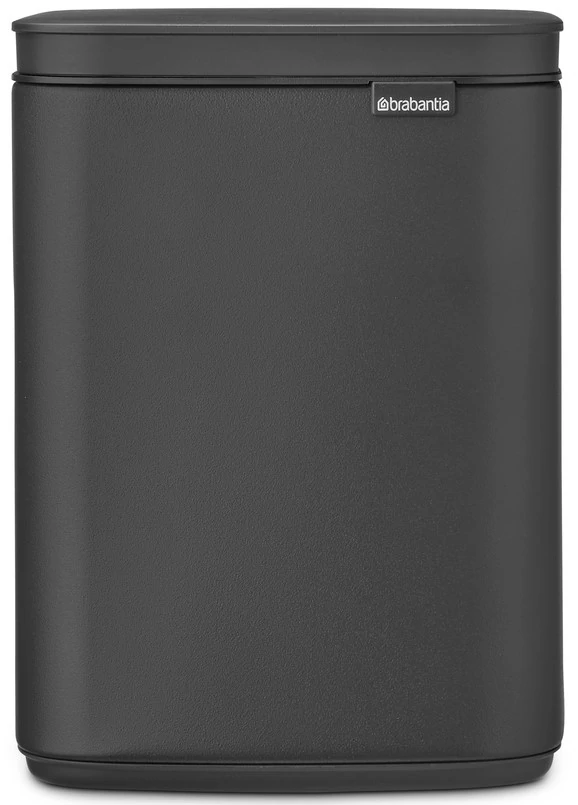Brabantia Bo Waste Bin hulladékgyűjtő felnyitható, Soft-Close fedéllel, fali/álló, műanyag tartály, 4L - A méret, acél, határtalan szürke ásványi textúra - 233708
