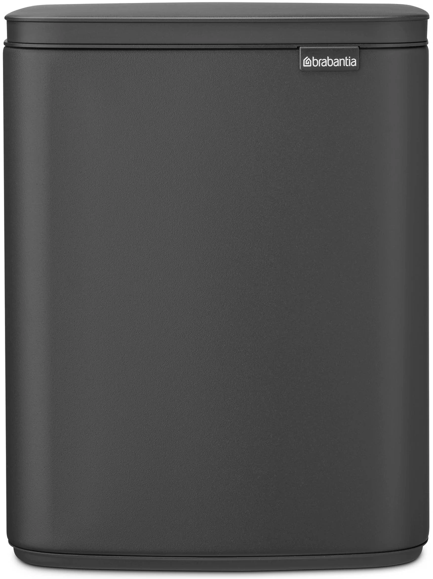 Brabantia Bo Waste Bin hulladékgyűjtő felnyitható, Soft-Close fedéllel, műanyag tartály, 12L - C méret, acél, határtalan szürke ásványi textúra - 233746