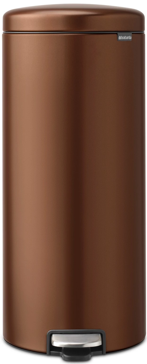 Brabantia NewIcon pedálos hulladékgyűjtő szagmentesen záródó Soft-Close fedél, műanyag tartály, 30L - G méret, acél, meleg tónusú bronz - 238789
