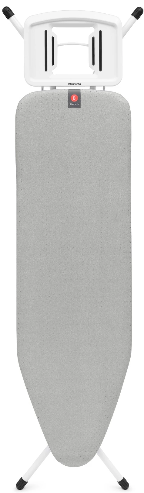 Brabantia Solid Steam Iron Rest vasalódeszka 1240x380mm - B méret, fix vasalótámasz, D=22mm fehér váz, metalizált szürke huzat - 243424