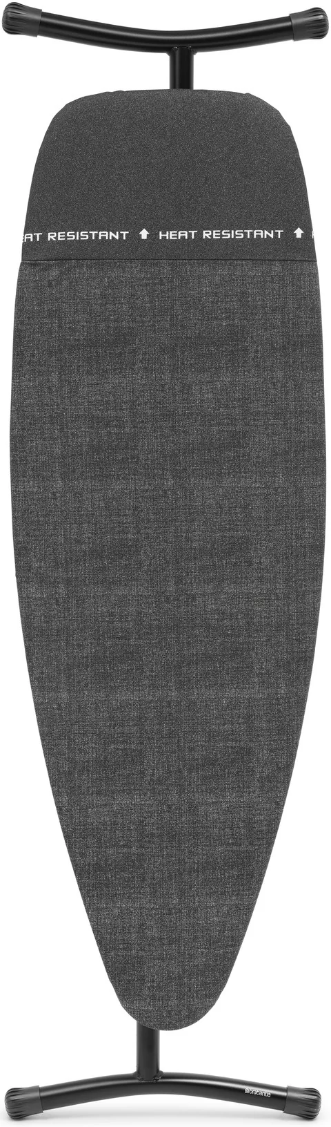 Brabantia Heat-Resistant Parking Zone vasalódeszka 1350x450mm - D méret, hőálló pihentető zóna, ülve vasaláshoz, D=35mm fekete váz, farmer fekete huzat - 243707