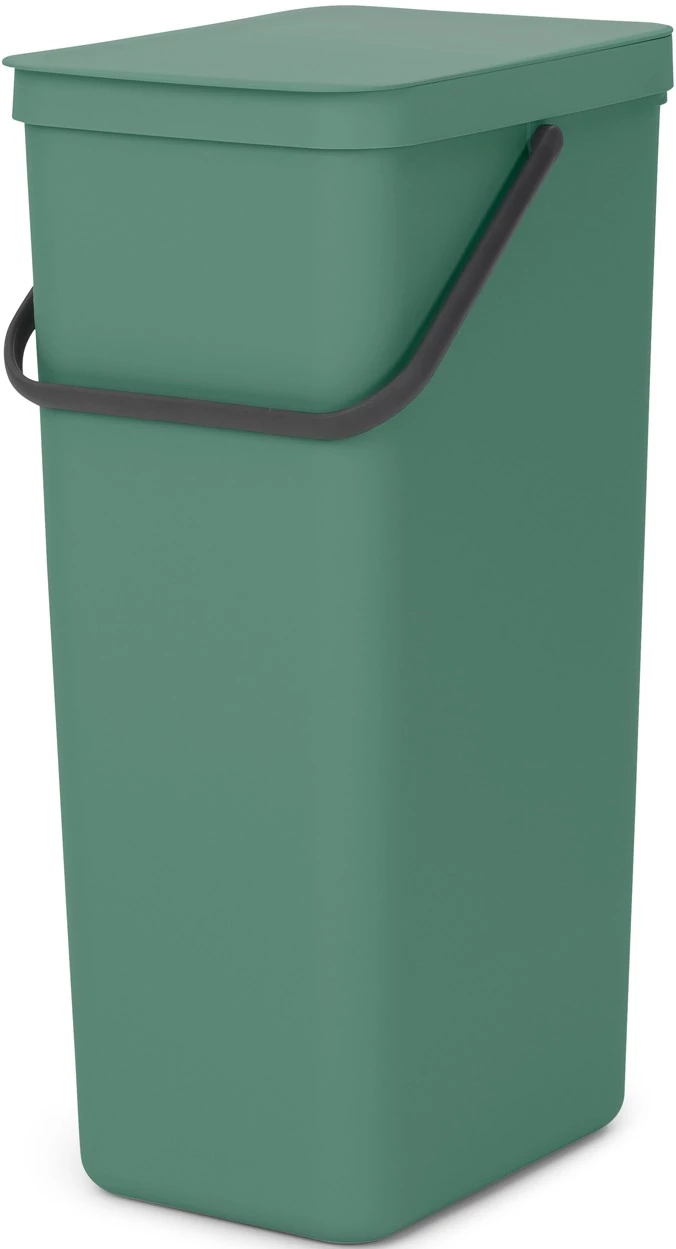 Brabantia Sort - Go konyhai szemetes felnyitható fedéllel, fogantyúval szelektív és komposzt gyűjtéséhez, 40L - L méret, platina zöld - 251023