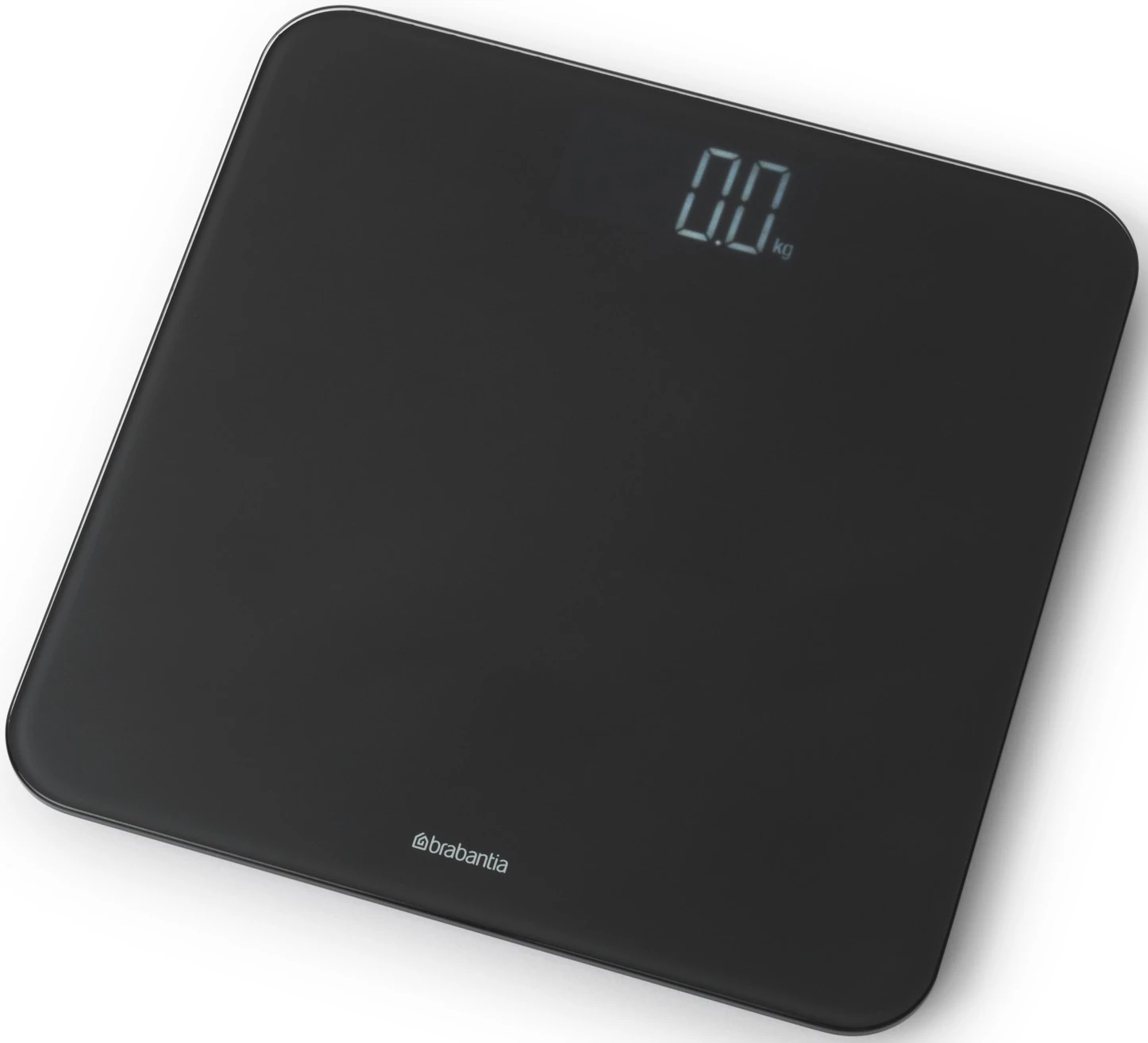 Brabantia ReNew digitális fürdőszobai mérleg 180kg/0,1kg, LED kijelzővel, 4db AAA elemes, műanyag test, üveg fedlap, sötétszürke - 280122