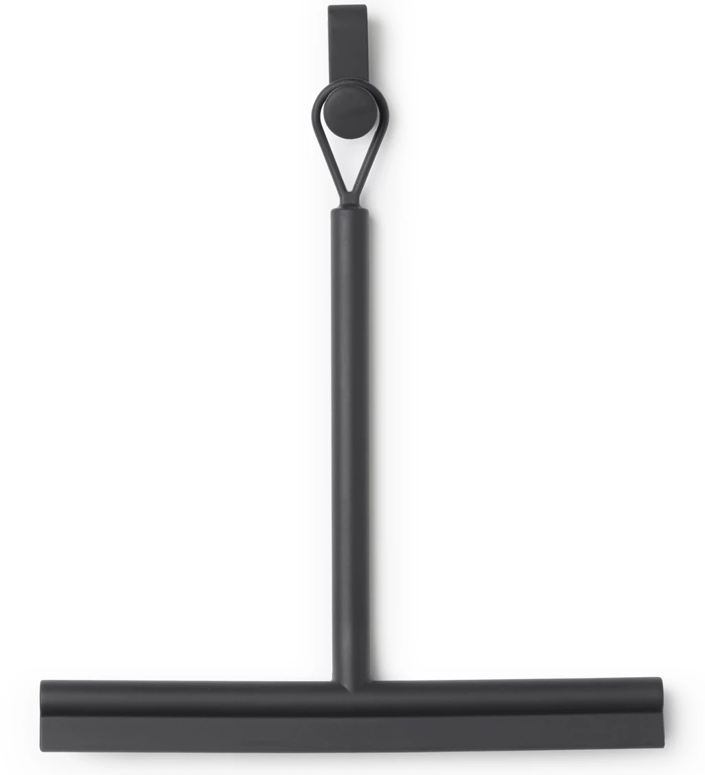 Brabantia ReNew Shower Squeegee 240mm vízlehúzó zuhanyzóba függeszthető akasztóval, 1. oldal vízlehúzó, 2. oldal kefés fej, csúszásmentes, szilikon, sötétszürke - 280160