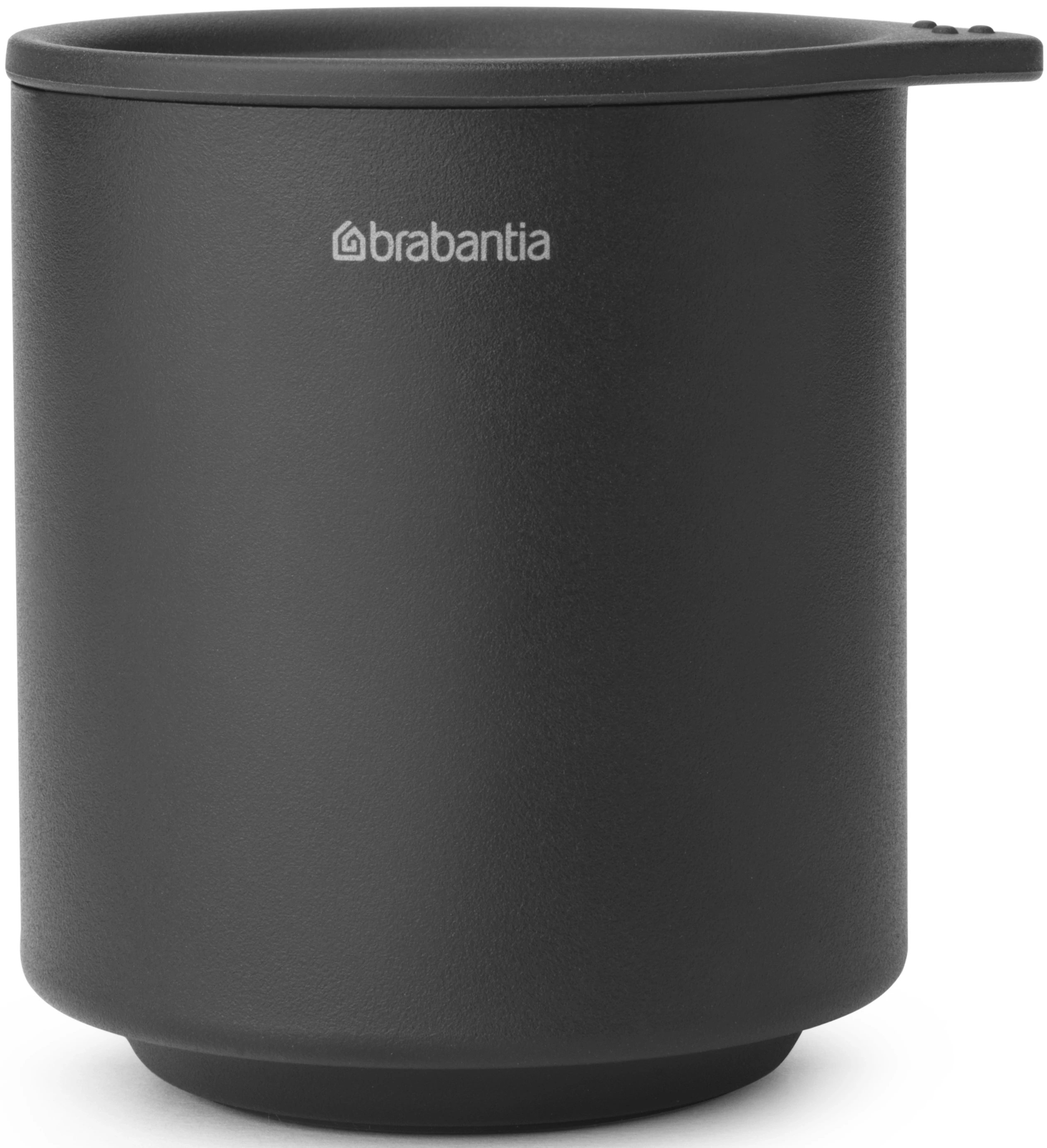 Brabantia MindSet kozmetikai rendszerező, vattakorong tároló szilikon fedéllel, csúszásmentes talppal, acél, határtalan szürke ásványi textúra - 303289