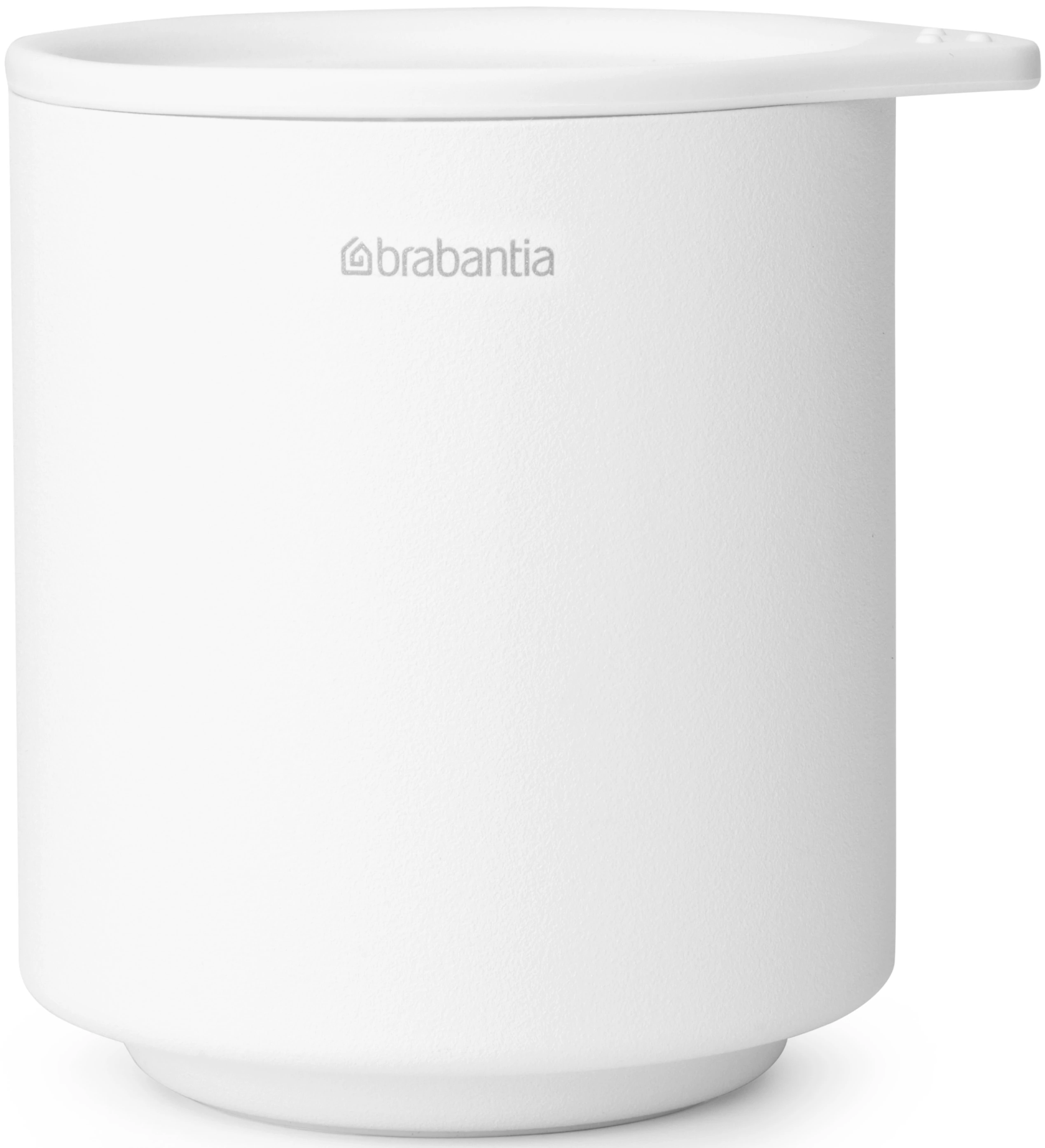 Brabantia MindSet kozmetikai rendszerező, vattakorong tároló szilikon fedéllel, csúszásmentes talppal, acél, szikrázó fehér ásványi textúra - 303302