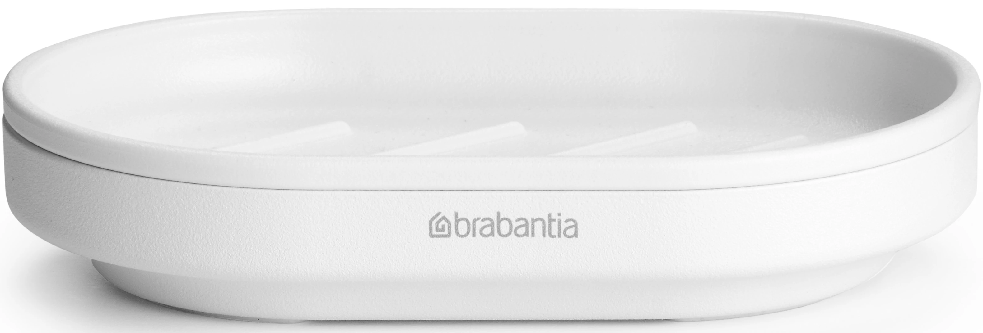 Brabantia MindSet szappantartó kiemelhető rácsos belsővel, cseppgyűjtő tálcával, acél, szikrázó fehér ásványi textúra - 303340
