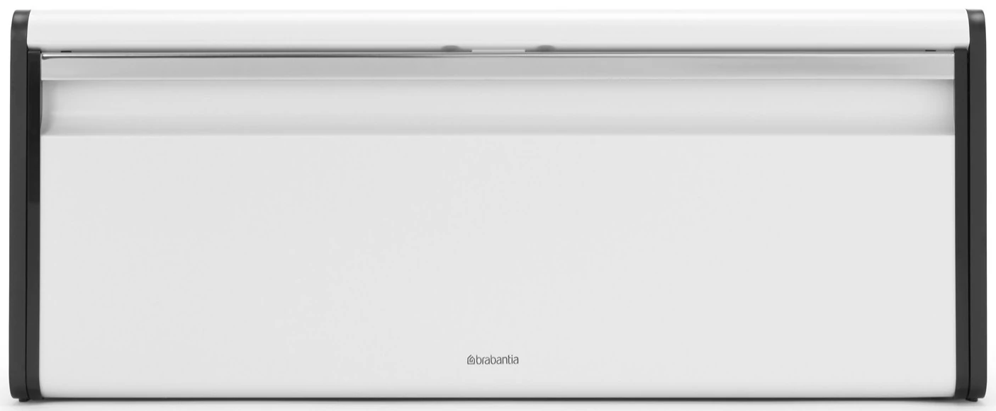 Brabantia Fall Front kenyértartó lehajtható ajtóval, mágneses zárral, sík tetővel, szögletes, 465mm széles, acél, fehér - 306006