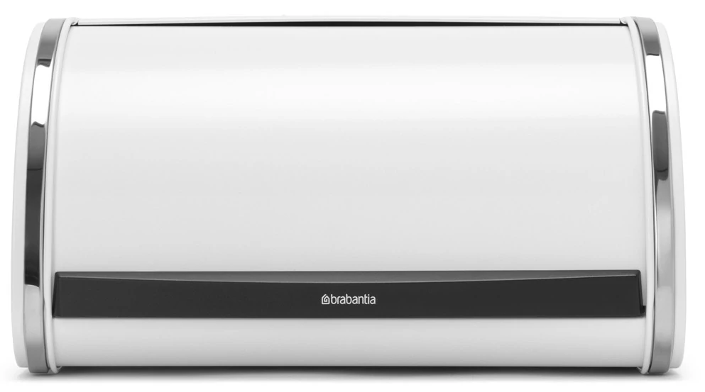 Brabantia Roll Top kenyértartó halkan záródó, befelé gördülő fedéllel, 316mm széles, 1 kenyérhez, ívelt forma, acél, fehér - 306044