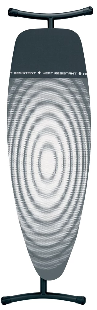 Brabantia Heat-Resistant Parking Zone vasalódeszka 1350x450mm - D méret, hőálló pihentető zóna, ülve vasaláshoz, D=35mm fekete váz, titán ovális huzat - 345647