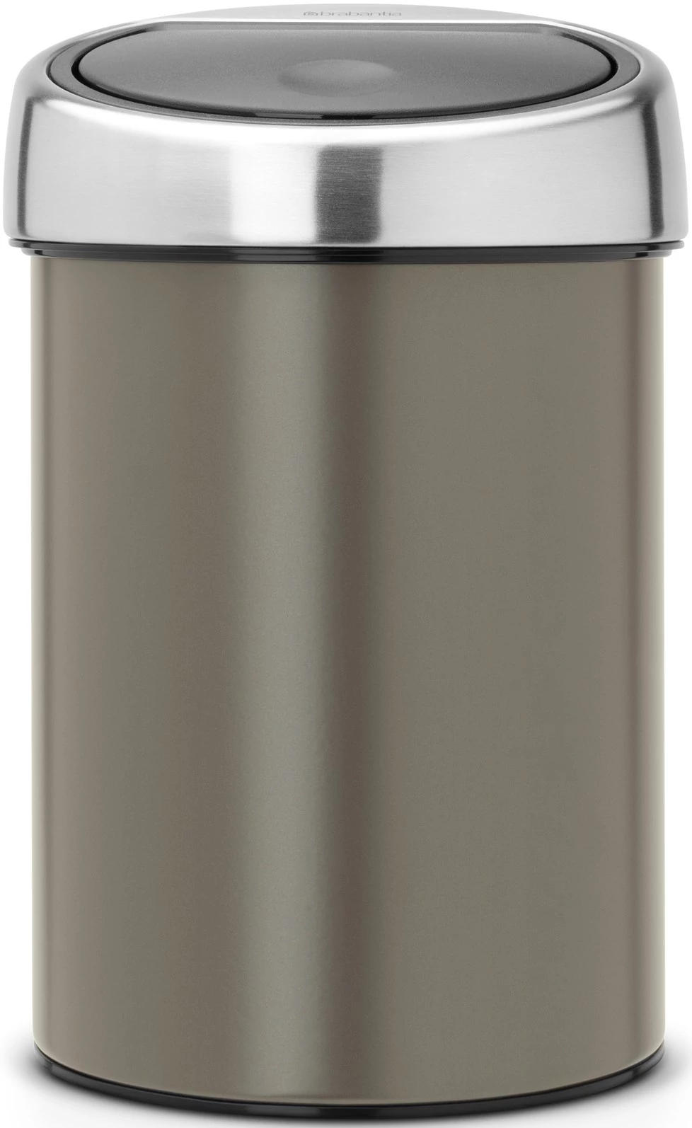 Brabantia Touch Bin fali/álló nyomófedeles hulladékgyűjtő XXS, 3L - A méret, acél platinaszürke test, r.m. acél selyem fedő - 364464