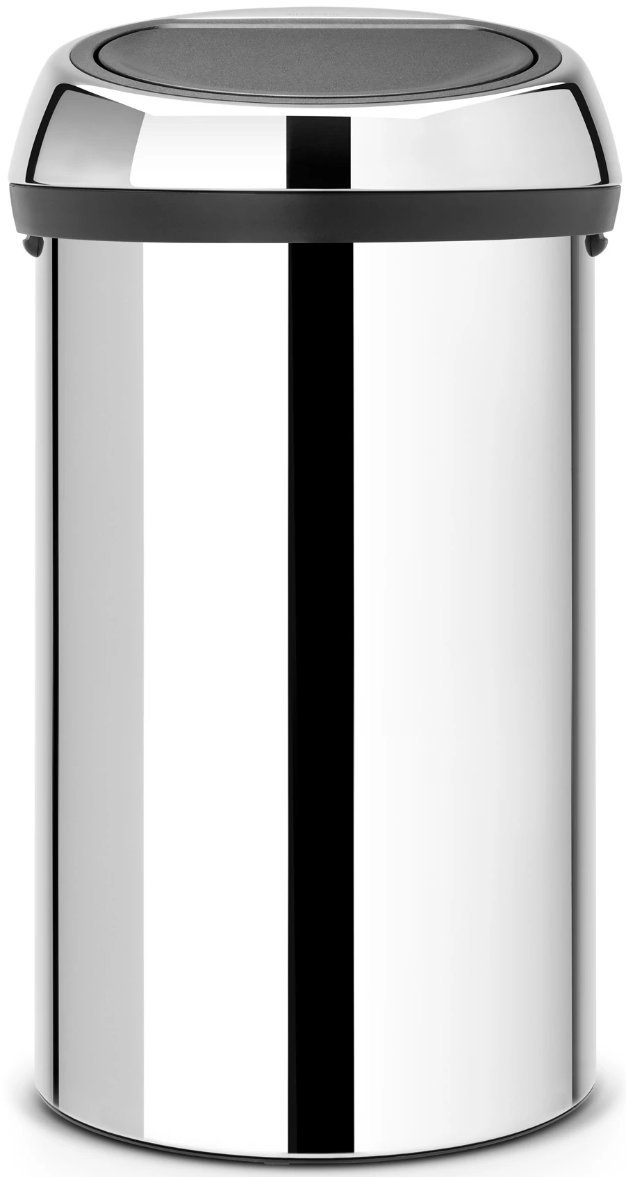 Brabantia Touch Bin nyomófedeles hulladékgyűjtő XXL, 60L - H méret, fényes r.m. acél test, fényes r.m. acél fedő - 402609