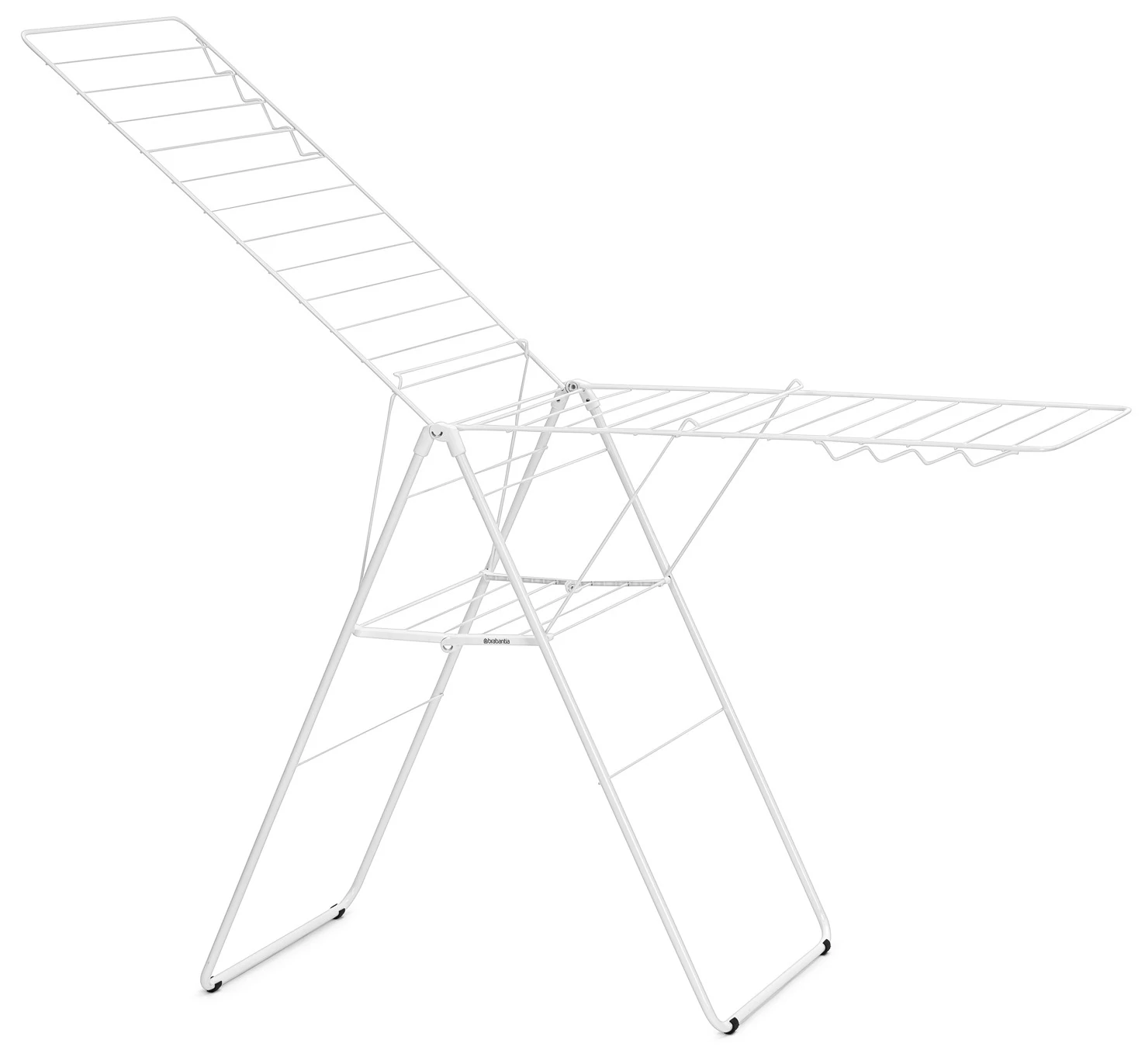 Brabantia HangOn Drying Rack ruhaszárító állvány, 25m szárítási hossz, 8db ruhaakasztó kampó, 12kg teherbírás, összecsukható, acél, fehér - 403446