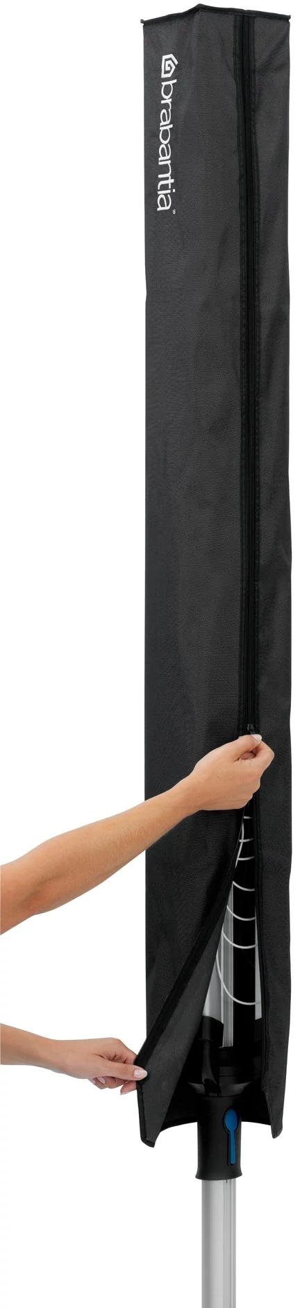 Brabantia Rotary Covers Premium prémium minőségű időjárásálló védőzsák kerti ruhaszárító állványokhoz, H=1600mm, teljes hosszában cipzárral ellátva, fekete - 420405
