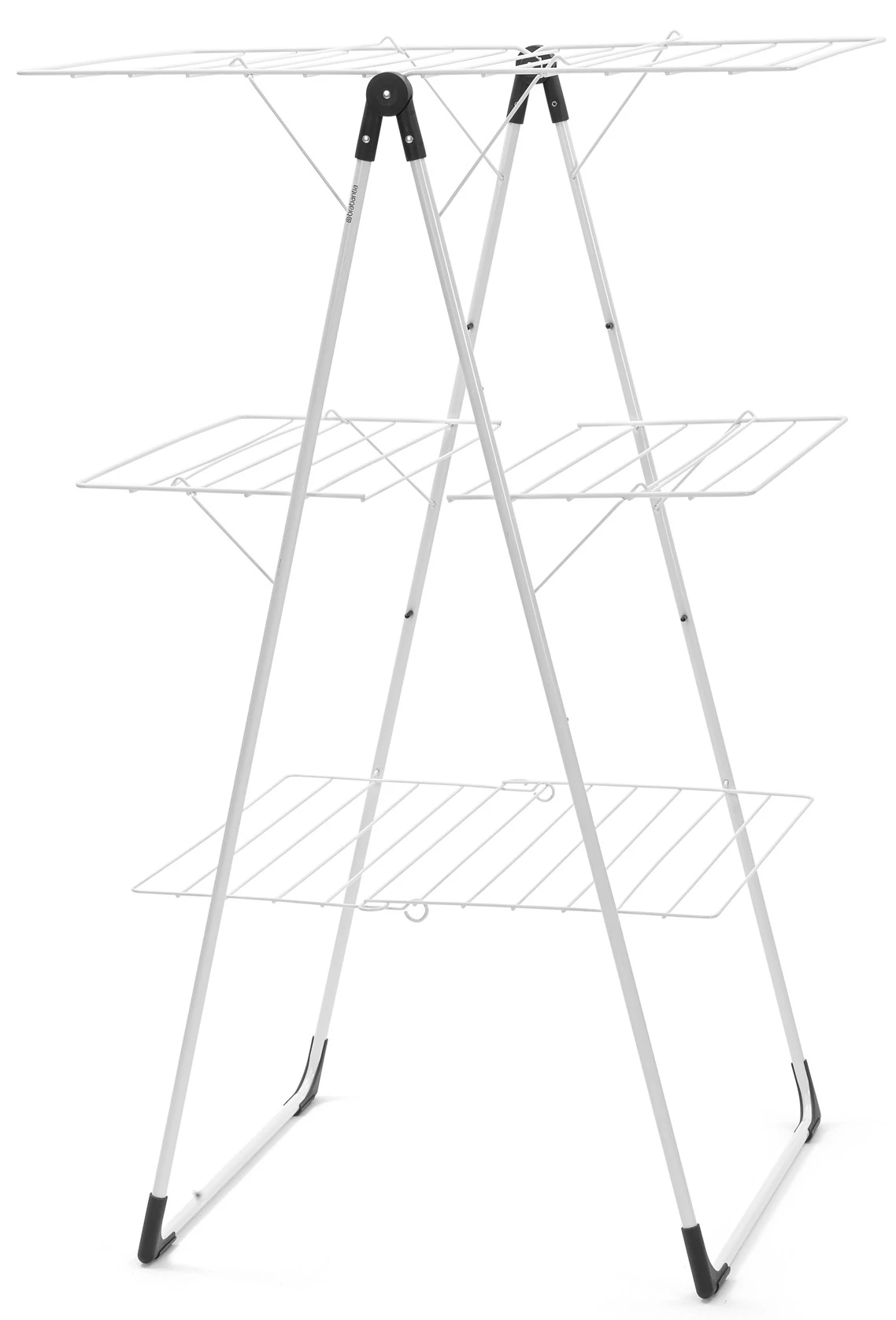 Brabantia Tower Drying Rack 3 szintes ruhaszárító állvány kompakt kialakítással a szűkös helyekre, 23m szárítási hossz, 20kg teherbírás, összecsukható, acél, fehér - 477843