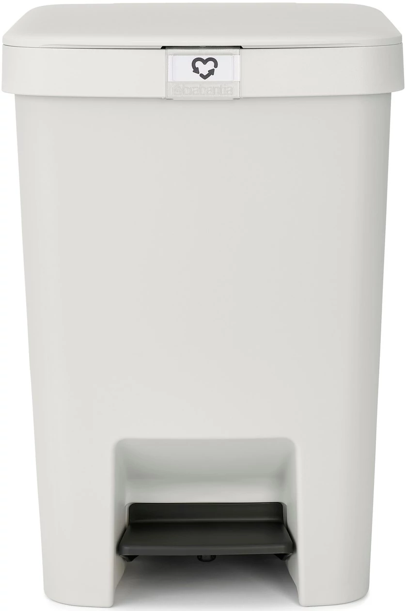Brabantia StepUp pedálos kuka hulladéktípus jelölő ablakkal, lecsapódásgátló fedél, 25L - J méret, 91% újrahasznosított műanyag, világosszürke - 800207
