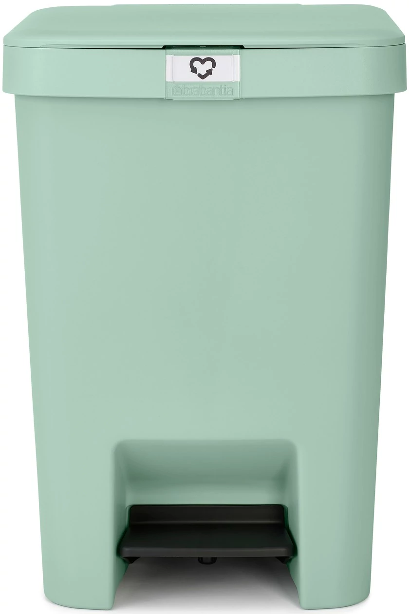 Brabantia StepUp pedálos kuka hulladéktípus jelölő ablakkal, lecsapódásgátló fedél, 25L - J méret, 91% újrahasznosított műanyag, jáde zöld - 800283
