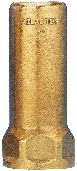 DELABIE vízütés csillapító, vízkalapács elnyelő r.m. acél rugóval, dugattyúval, max. 20 bar, H=98mm sárgaréz test, F1