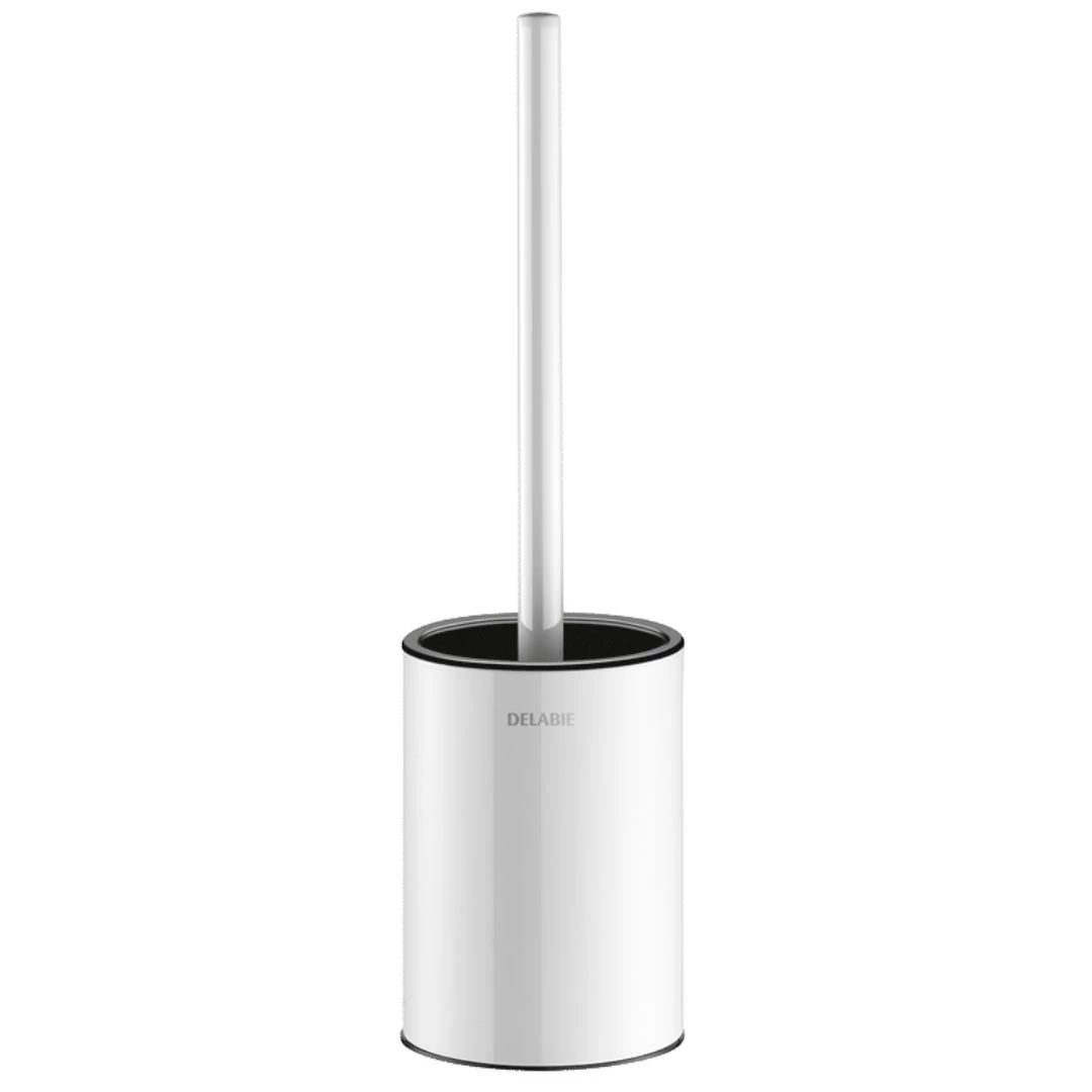 DELABIE fali WC-kefe alacsony házzal, biztonsági rögzítéssel, 1mm AISI304 r.m. acél, fehér