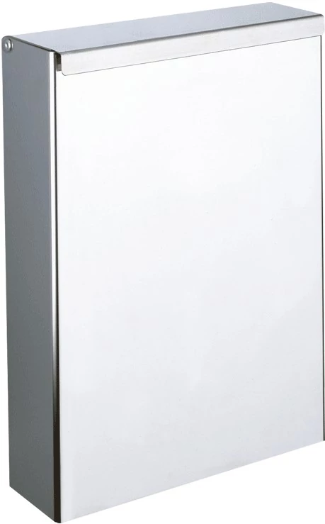 DELABIE fali fedeles intim hulladékgyűjtő, SLIM kialakítás, 4,5L, 1mm r.m. acél, fényes