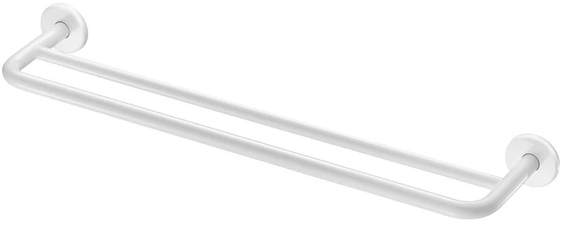 DELABIE törölközőtartó rúd, 600 mm egyenes, 2 állású, r.m. acél, d=16/20 mm, fehér