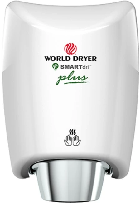WORLD DRYER SMARTdri Plus okos kézszárító, állítható sebesség és fűtőszál, 400-1200W, 10mp, fehér, K48-974P